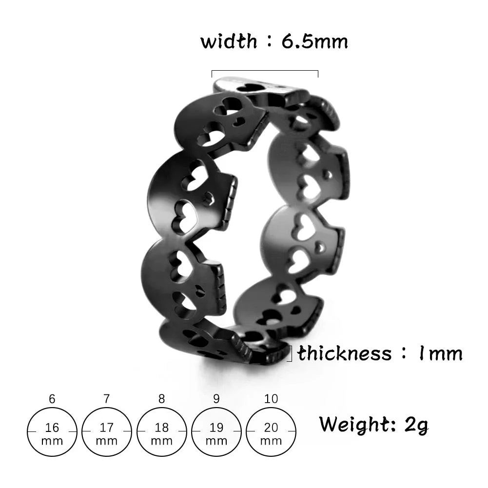 Amaxer Punk Skull Ring Retro Cool  for Men and Women Horror  Rock Gothic Gathering Charm Party Gift Accessories Jewelry
