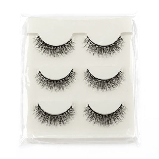 SHIDISHANGPIN Half Lashes 3/10 Pairs Soft Natural Cat Eye Lashes Handmade Reusable False Eyelashes Make up Tools Faux Cils