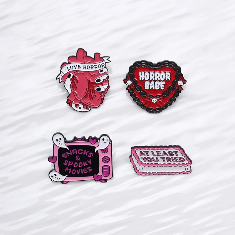 Paranormal Horror Fan Enamel Pin Custom Snacks Spooky Movies Brooch Lapel Badge Halloween Jewelry Gift For Friends