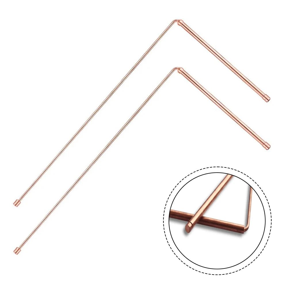 2X 99.9% Pure Copper Dowsing Sticks- Metal Detector Rod Copper Probe For Water Gold Finding Treasure Hunting Divination Tools