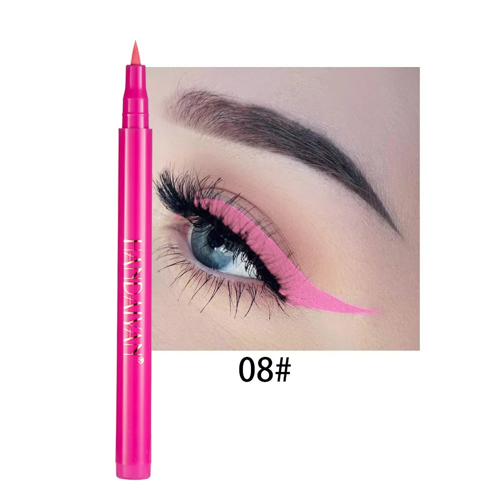 Waterproof 12 Color Liquid Eyeliner Pencil DIY Paintings Eyeliner Easy To Wear Colorful White Yellow Blue Eye Liner Pen Makeup
