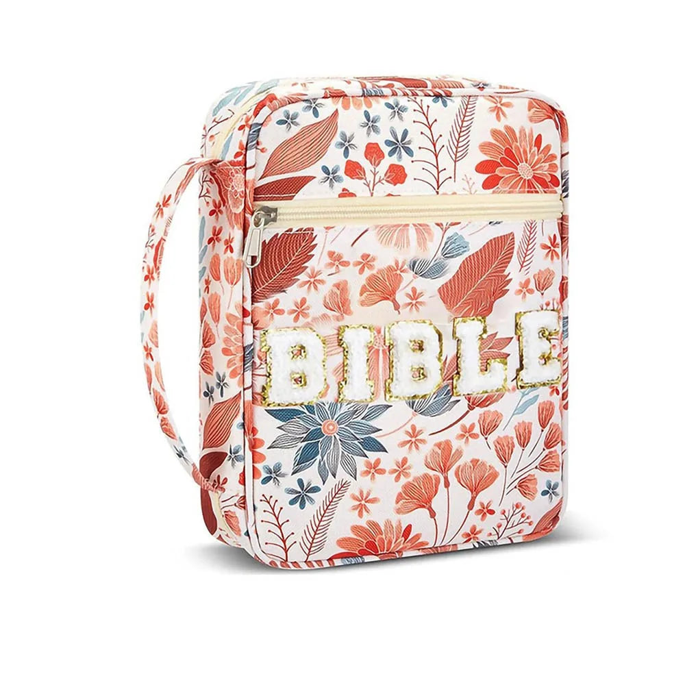 Portable Dustproof Book Storage Bag Flora Large-capacity Bible Cover Case Aesthetic Pouch Stationery Storage Organizer Office
