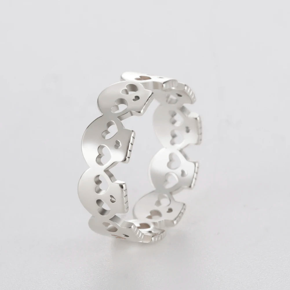 Amaxer Punk Skull Ring Retro Cool  for Men and Women Horror  Rock Gothic Gathering Charm Party Gift Accessories Jewelry