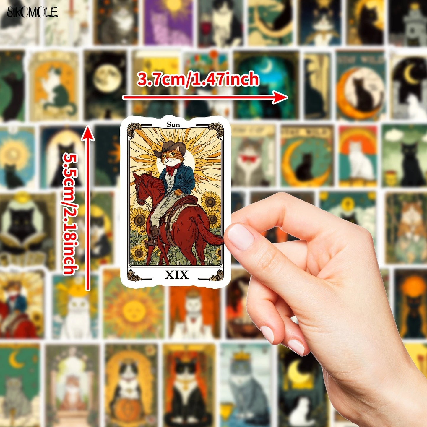 10/30/50PCS Kawaii Cat Tarot Cards Graffiti Stickers Cute Cartoon INS Aesthetic DIY Kid Travel Luggage Fridge Decal Sticker Pack