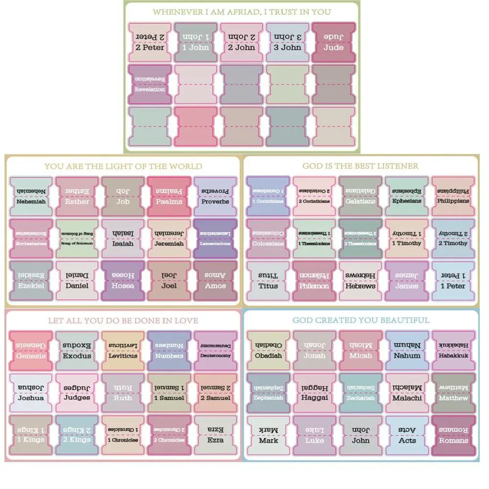 5 sheet/set Sticky Notes Bible Index Tabs Studying Bible Boho Theme Laminated Bible Tabs Morandi Index Tabs Stickers
